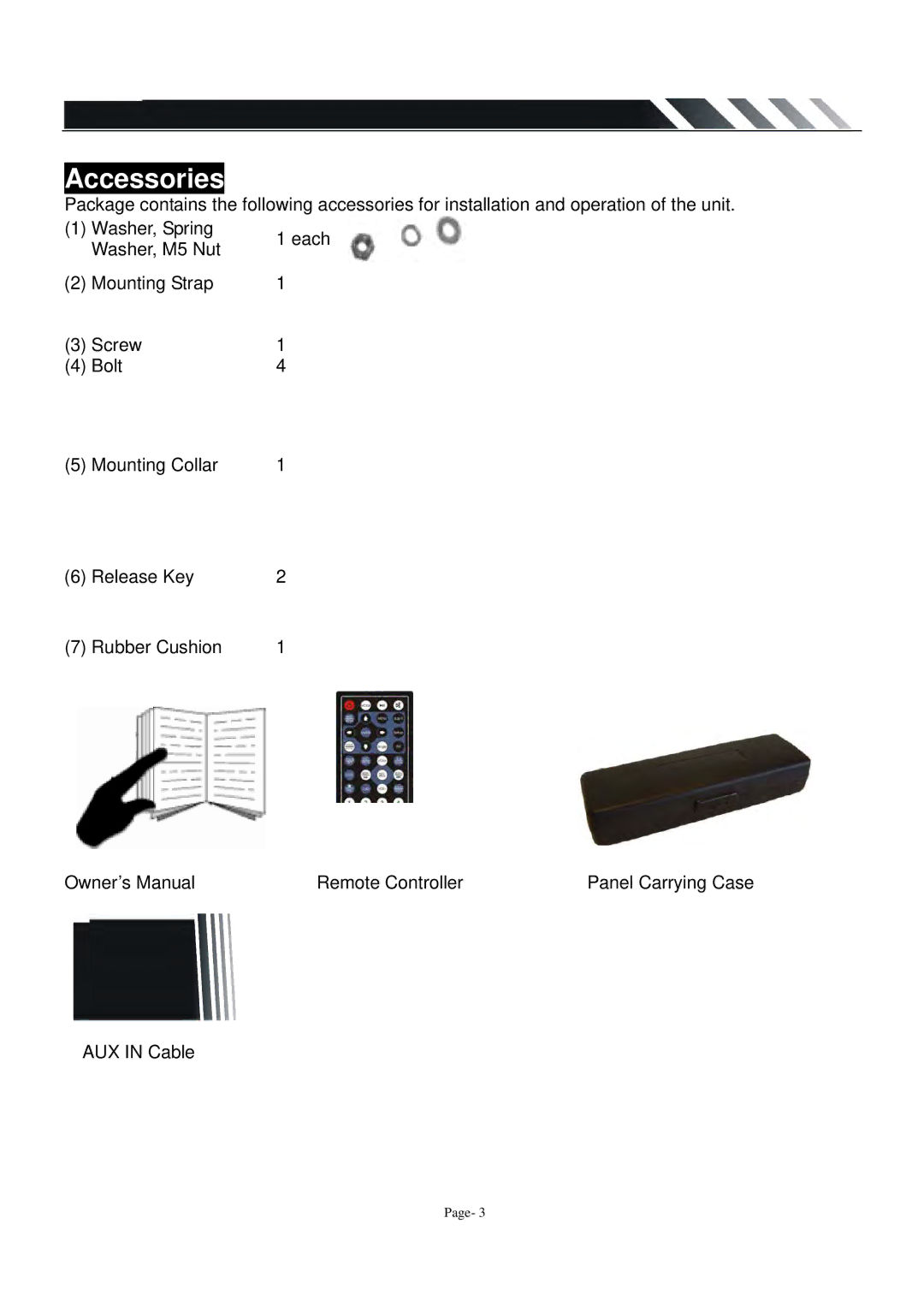 Power Acoustik PADVD-220T owner manual Accessories 