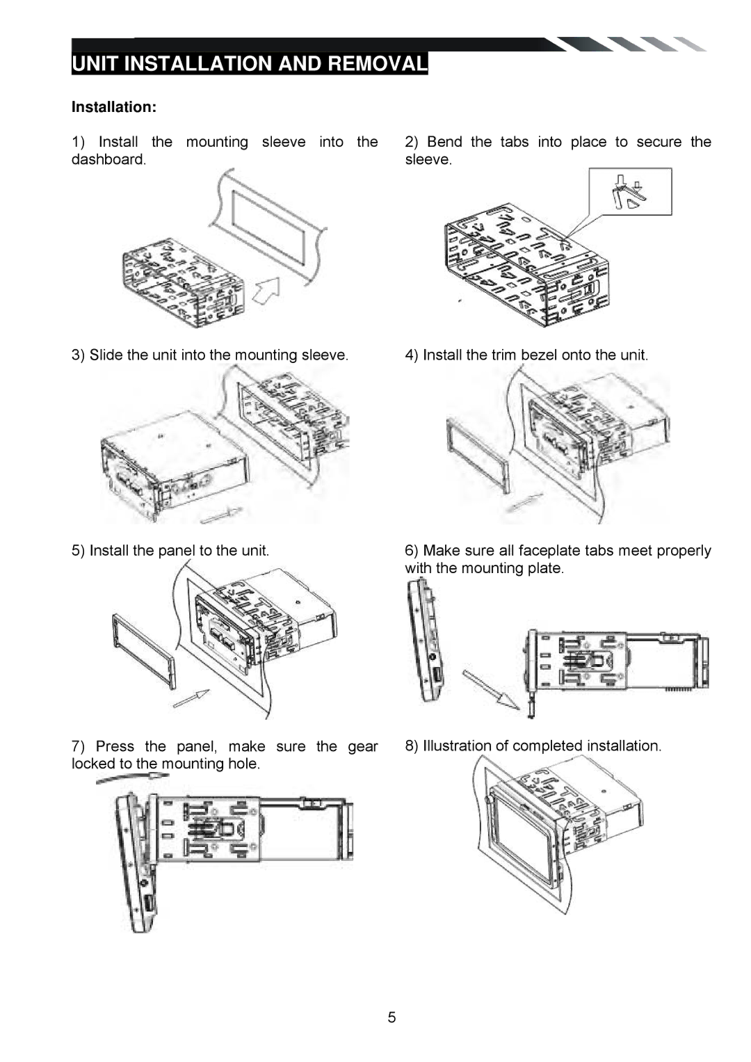 Power Acoustik PD-930BT, PD-930T owner manual Unit Installation and Removal 