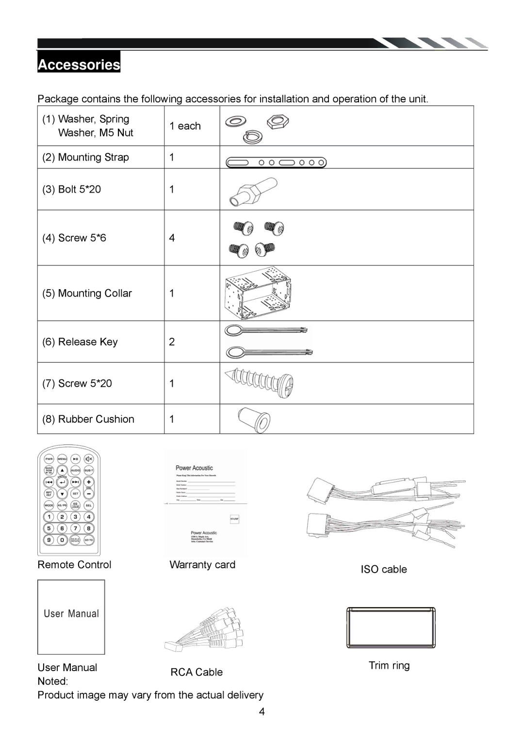 Power Acoustik PDR-654/PDR-654T owner manual Accessories 