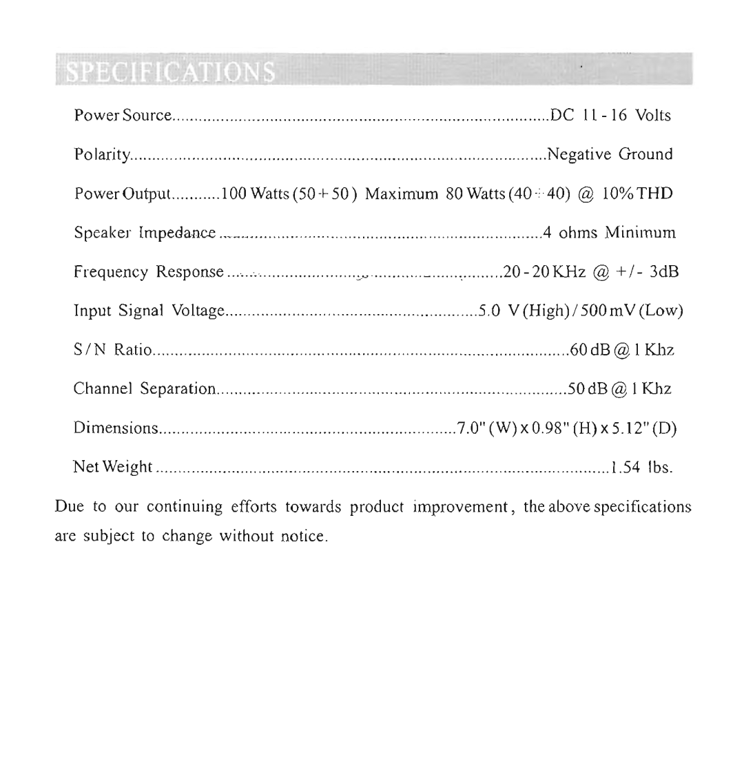 Power Acoustik PEQ-50P manual 