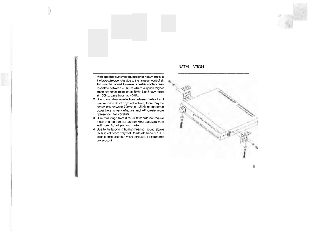 Power Acoustik PEQ-72 manual Installation 