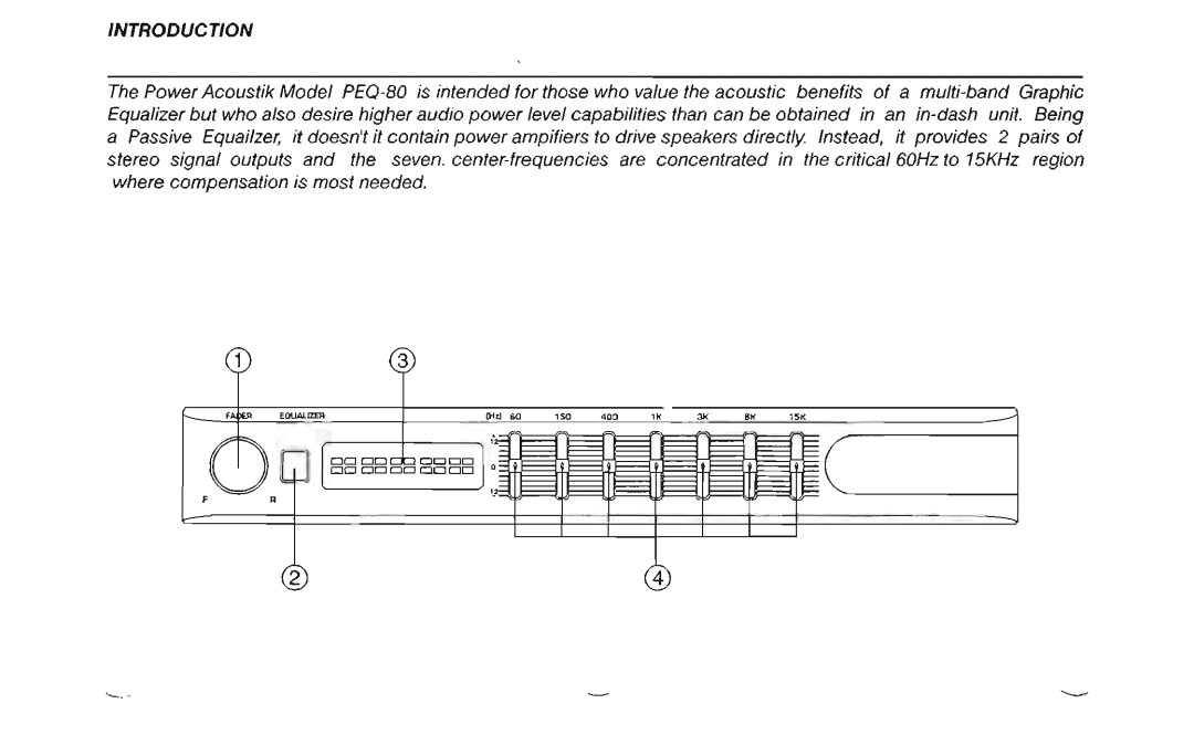 Power Acoustik PEQ-80 manual 