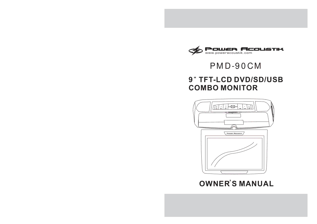 Power Acoustik PMD-90CM owner manual 