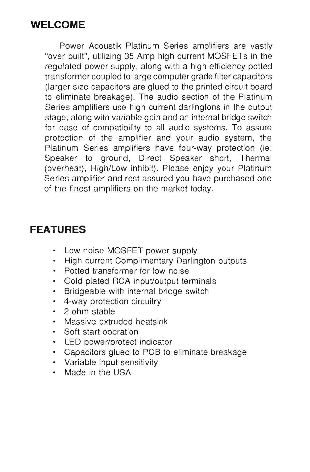 Power Acoustik power acoustik manual 