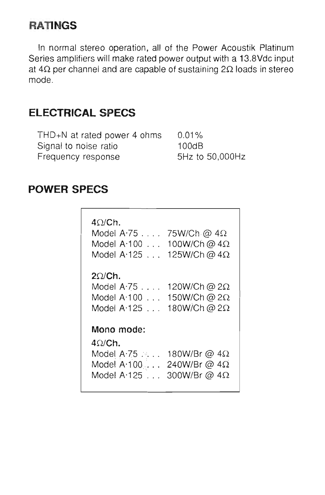 Power Acoustik power acoustik manual 