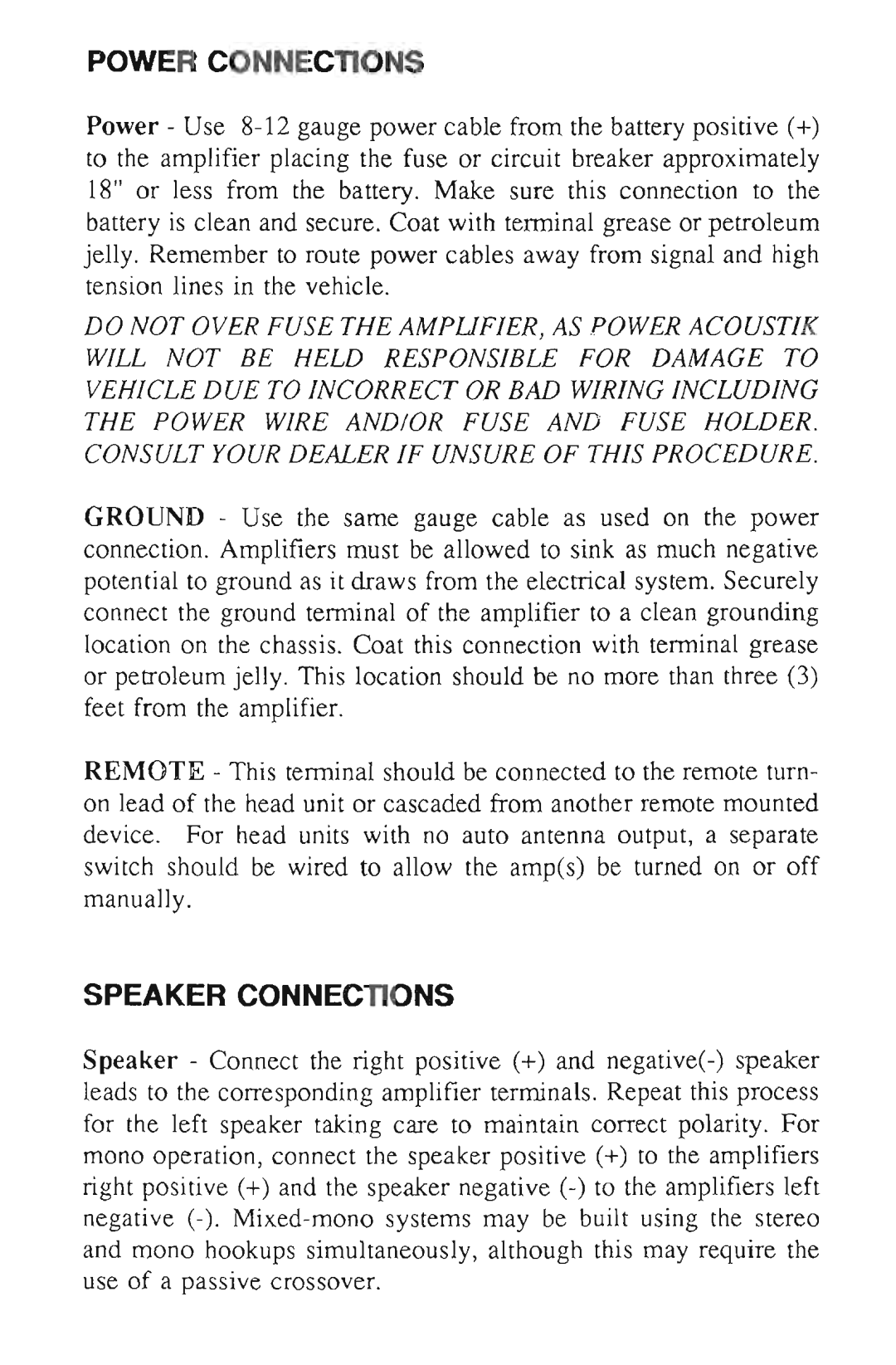 Power Acoustik power acoustik manual 