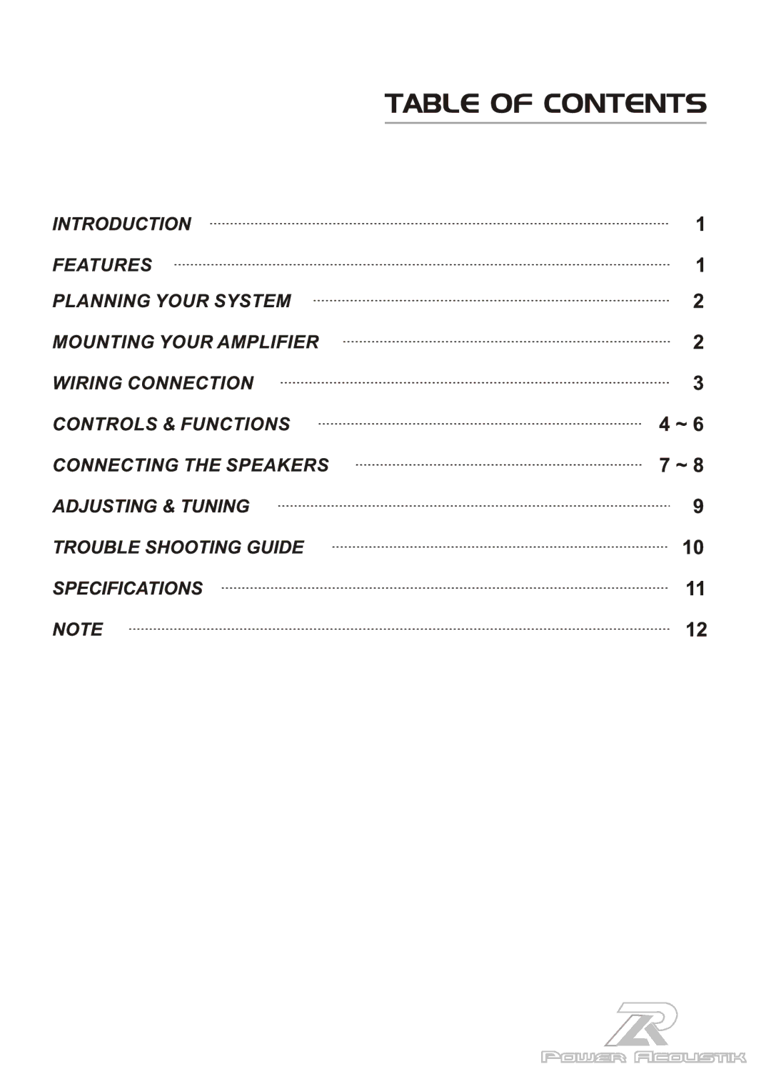 Power Acoustik PS1-2000D, PS1-5500D, PS1-3000D, PS1-4000D manual 