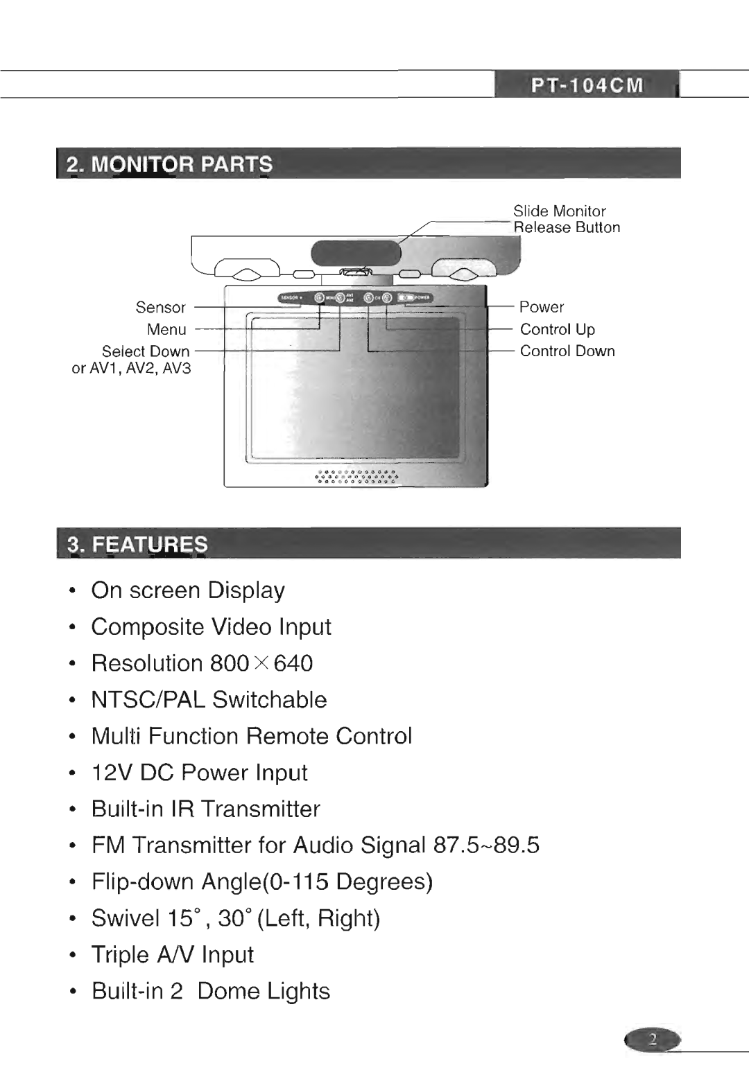 Power Acoustik pt-104cm manual 