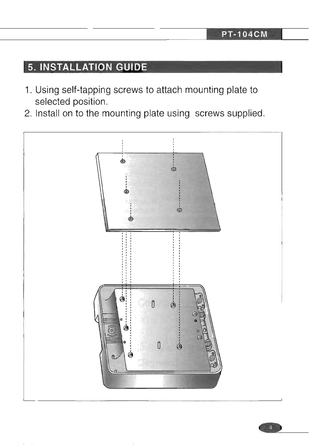 Power Acoustik pt-104cm manual 