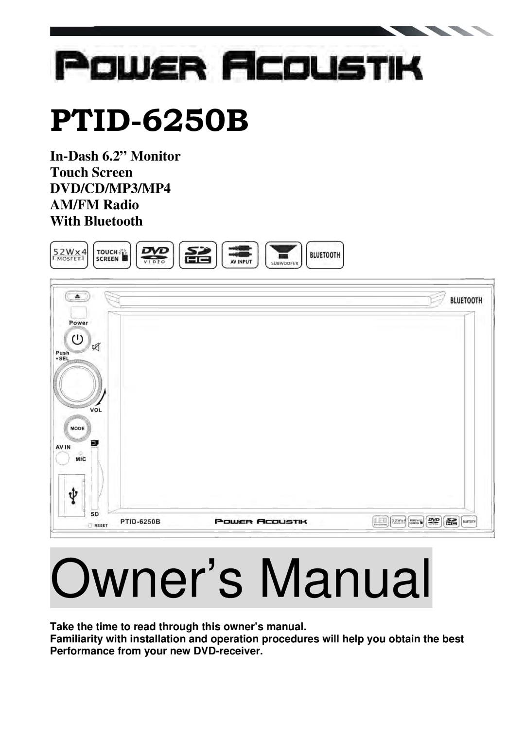 Power Acoustik PTID-6250B owner manual 