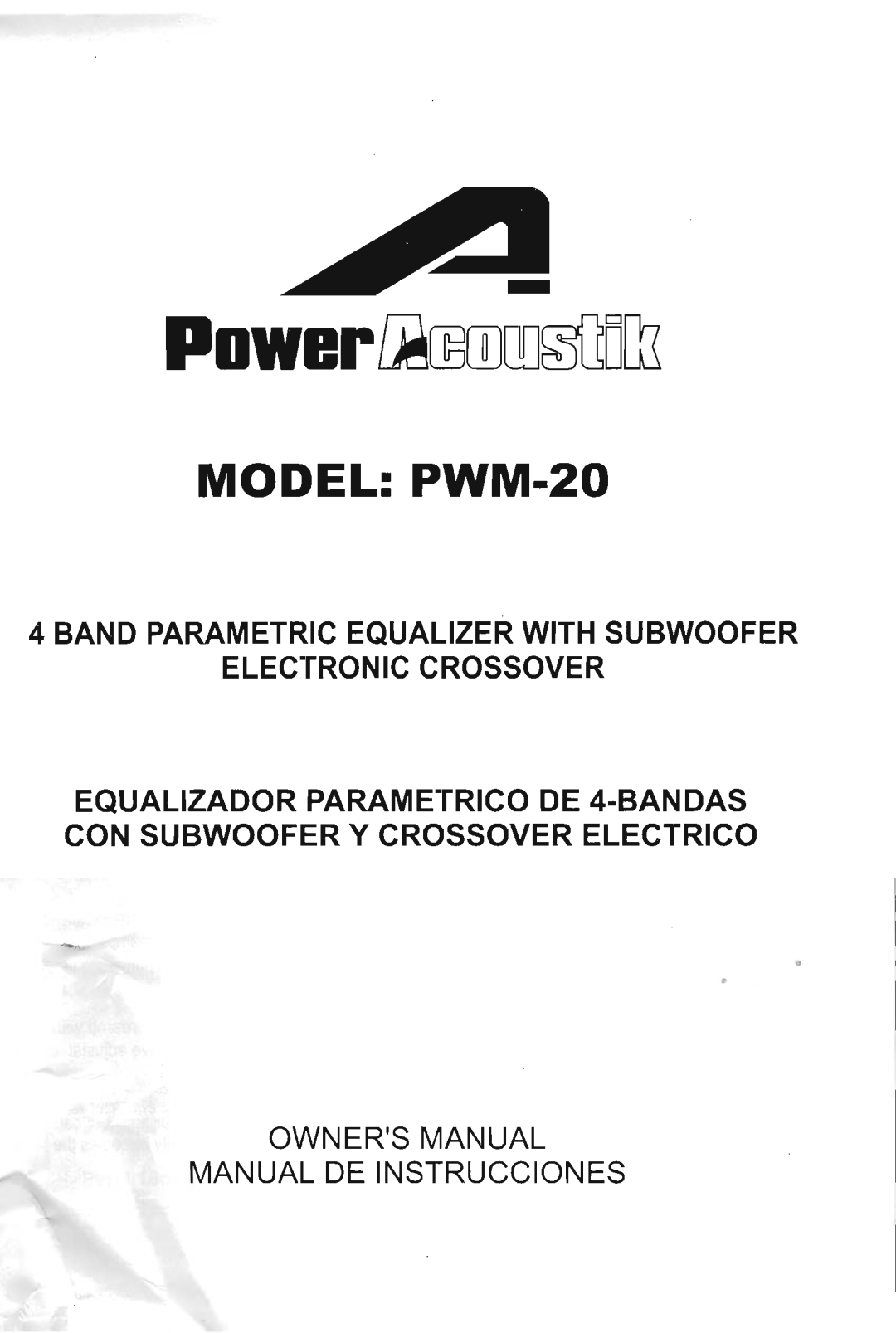 Power Acoustik PWM-20 manual 