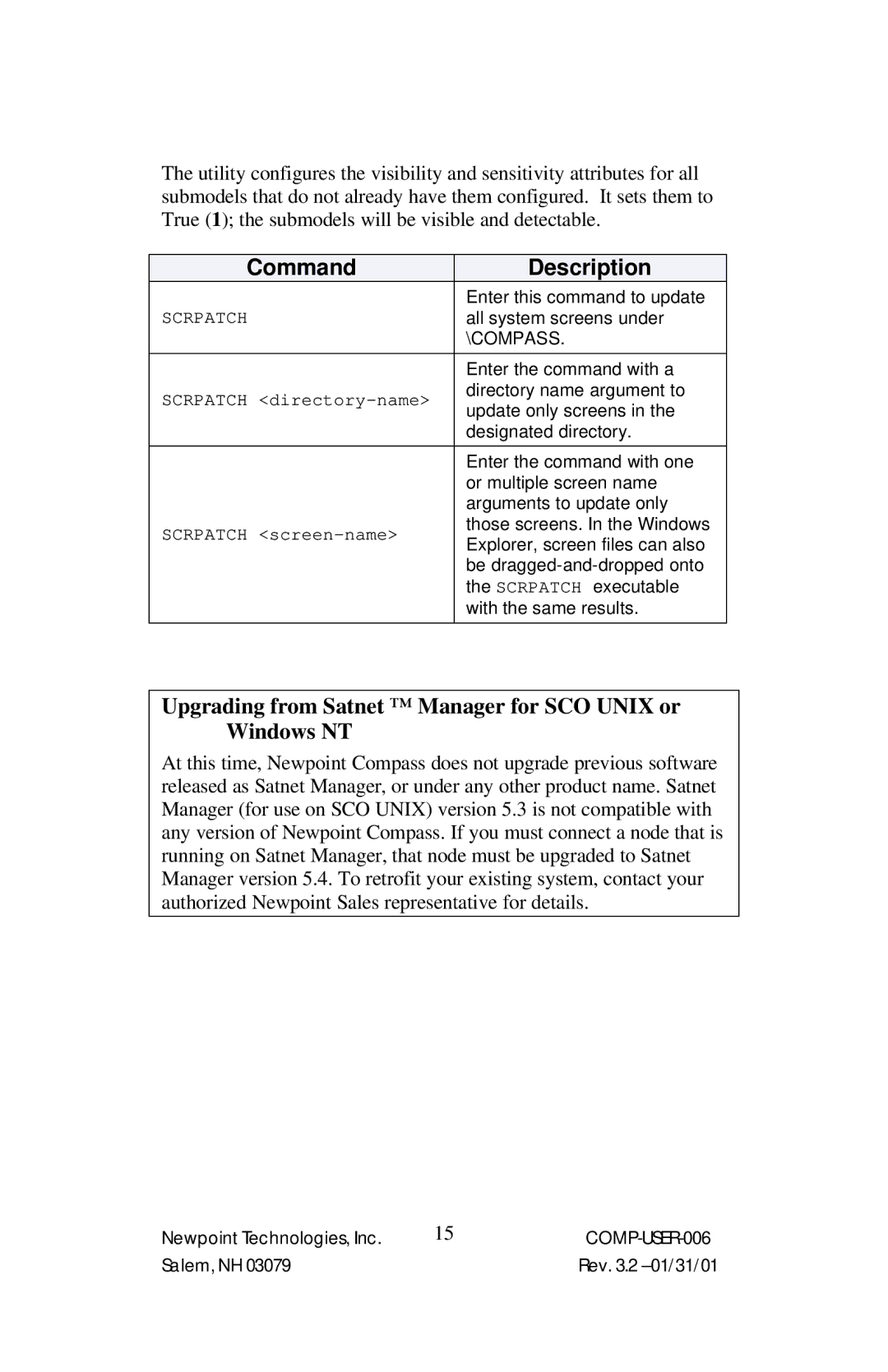 Power Sentry 4 manual Command Description, Upgrading from Satnet Manager for SCO Unix or Windows NT 