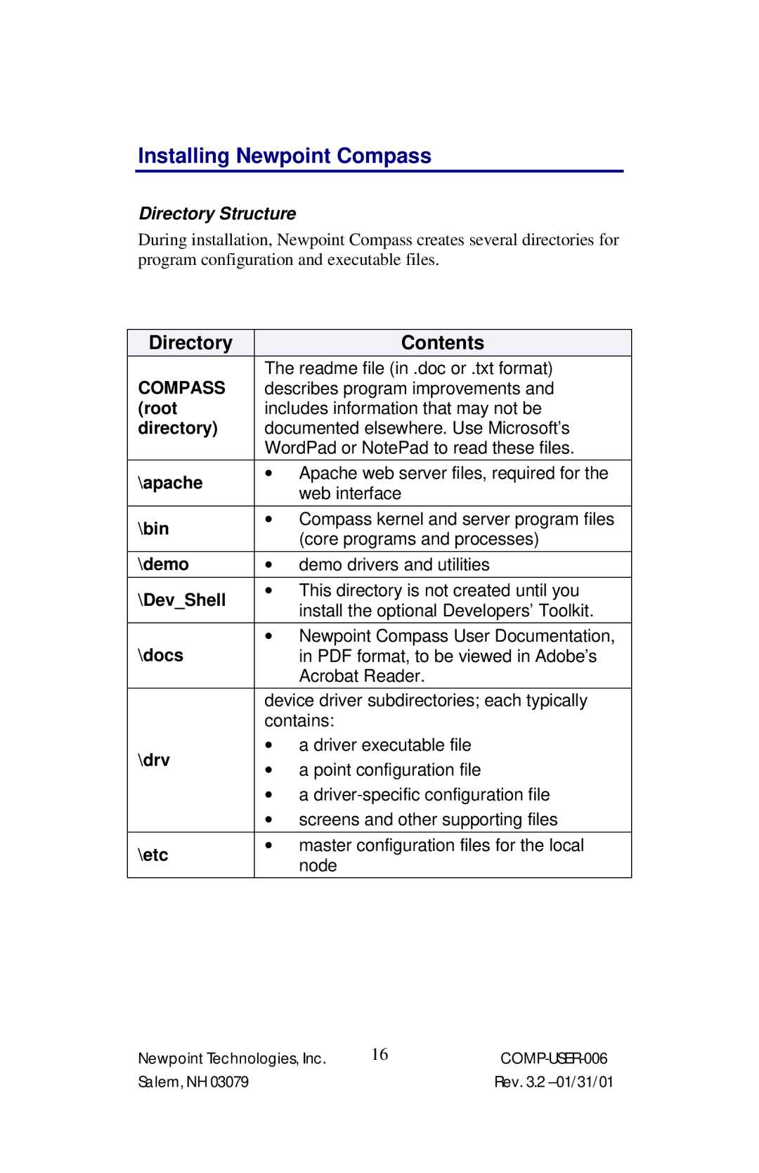 Power Sentry 4 manual Installing Newpoint Compass 