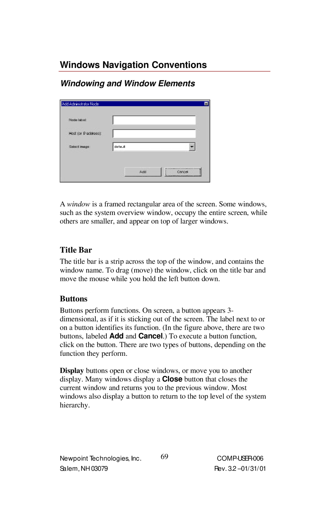 Power Sentry 4 manual Windowing and Window Elements, Title Bar, Buttons 