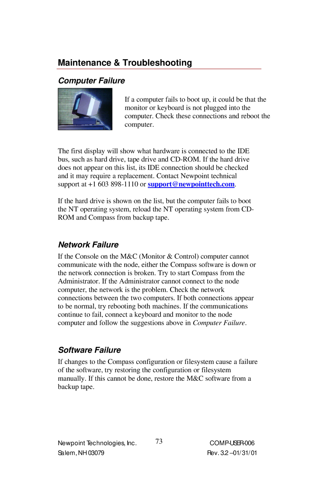 Power Sentry 4 manual Computer Failure, Network Failure, Software Failure 