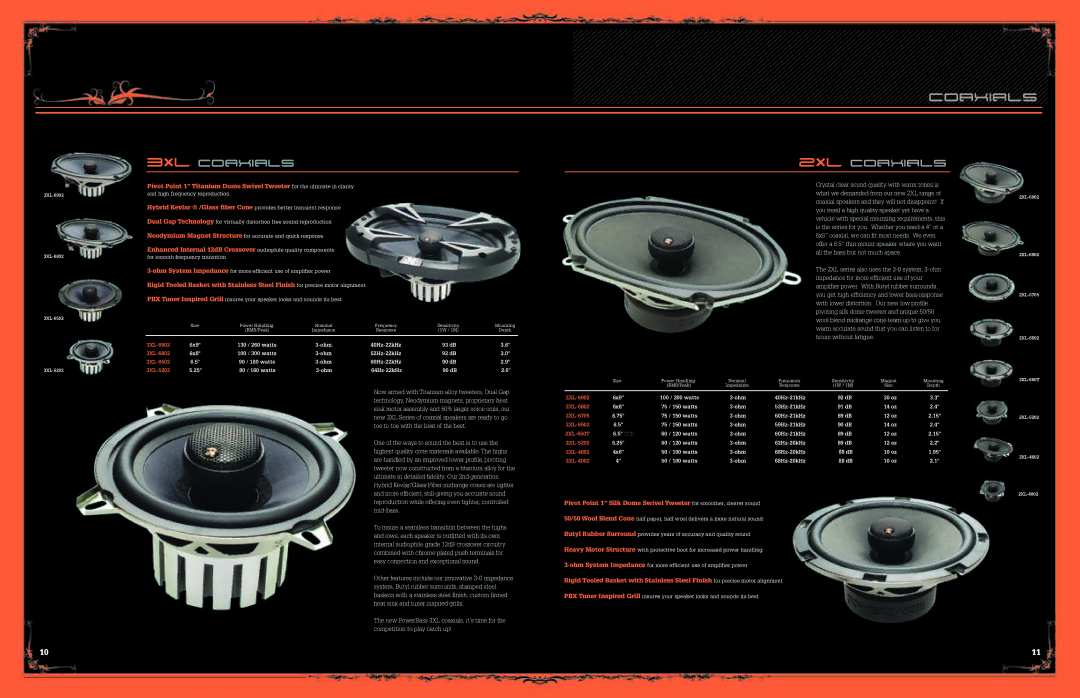 PowerBass specifications 3XL Coaxials 