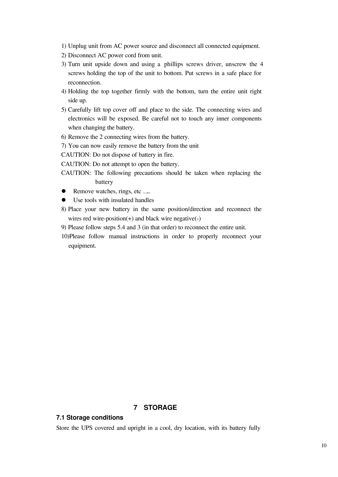 Powercom 250, 400, UPS-200 user manual Storage conditions 