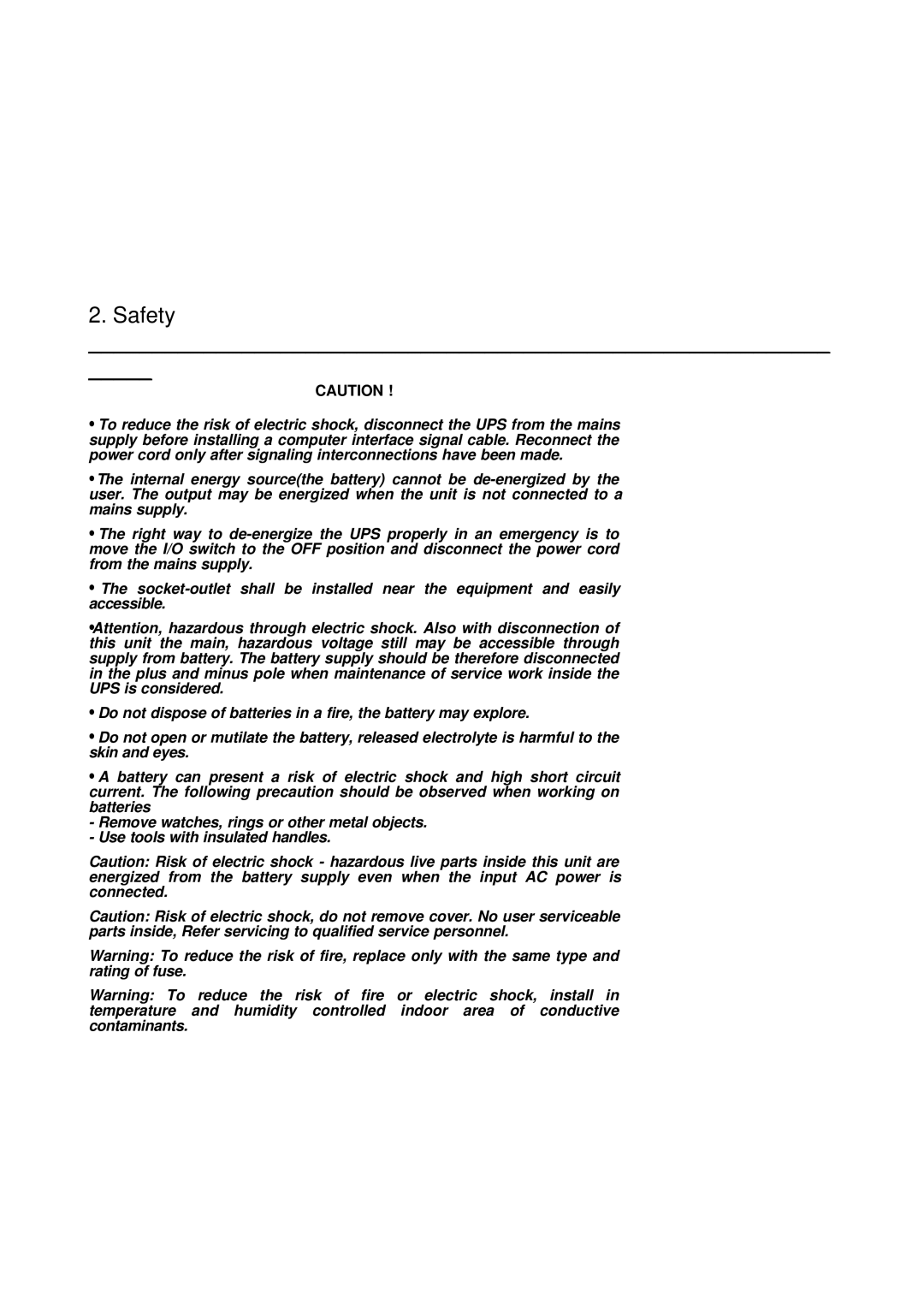 Powercom 525AP, 425AP, 625AP, 325A user manual Safety 