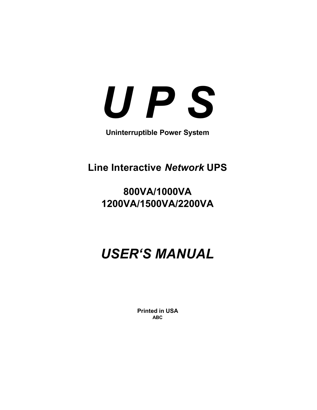 Powercom 800VA user manual USER‘S Manual 