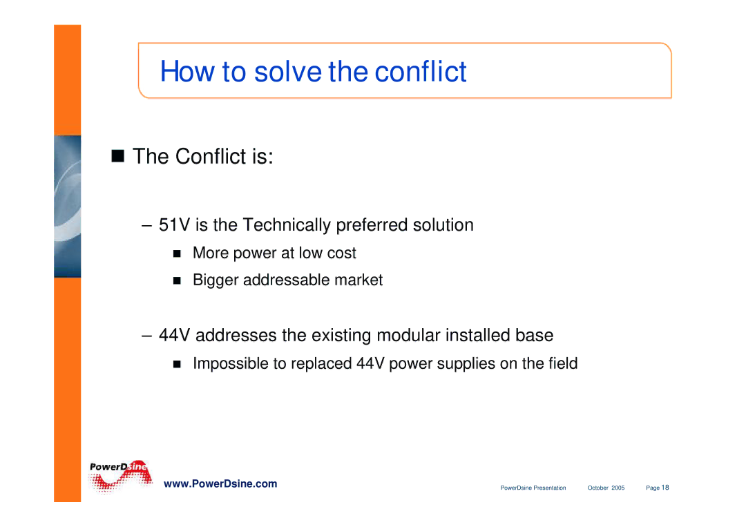 PowerDsine IEEE802.3 manual How to solve the conflict, „ The Conflict is 