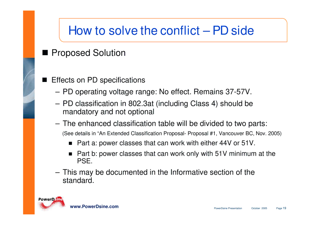 PowerDsine IEEE802.3 manual How to solve the conflict PD side, „ Proposed Solution 