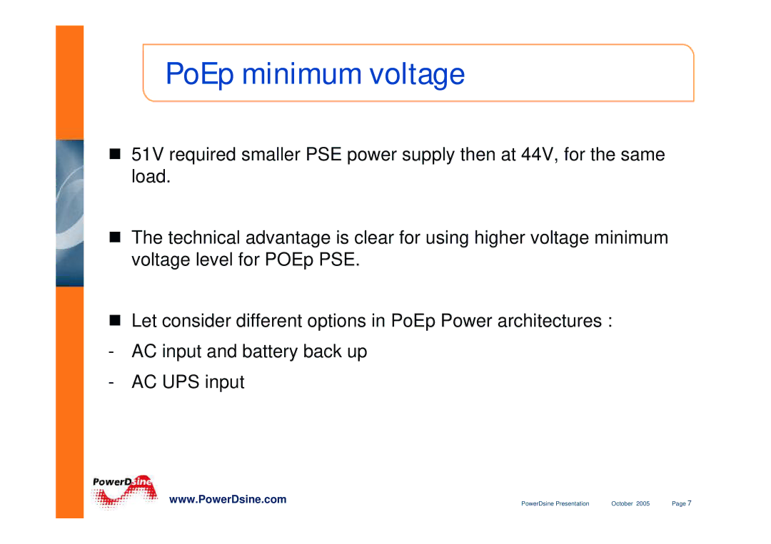 PowerDsine IEEE802.3 manual PoEp minimum voltage 