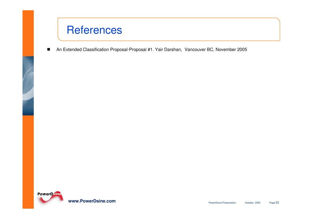 PowerDsine IEEE802.3 manual References, PowerDsine Presentation, October, Page 