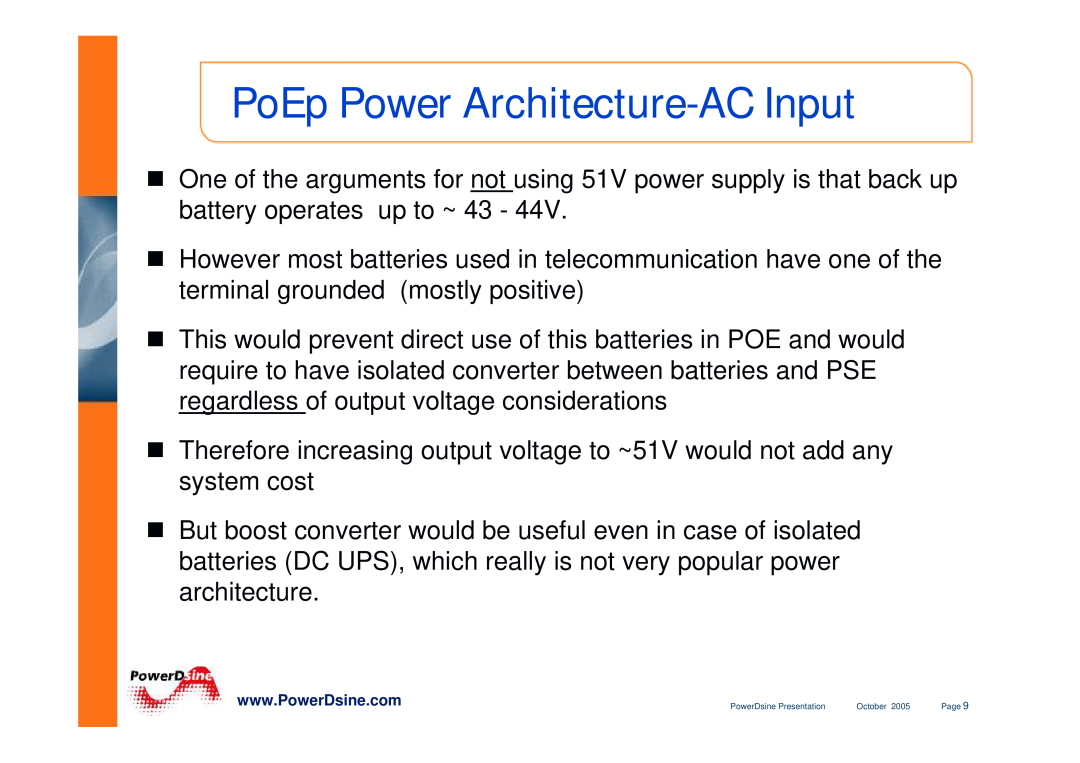 PowerDsine IEEE802.3 manual PoEp Power Architecture-AC Input 