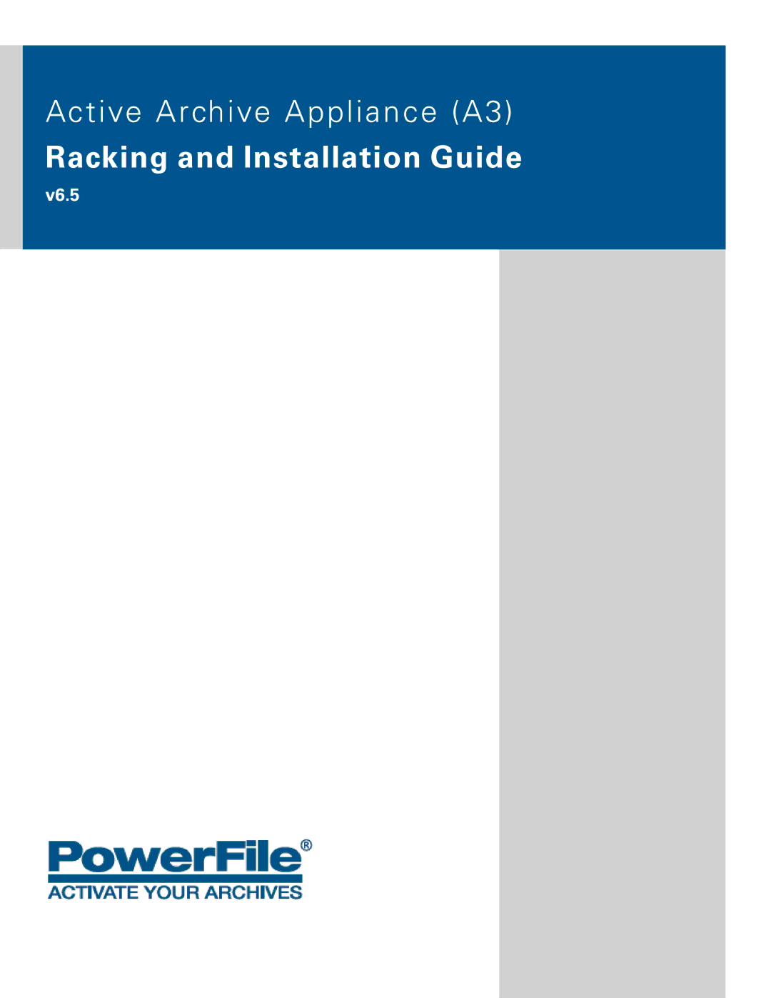 PowerFile A3 manual Racking and Installation Guide 