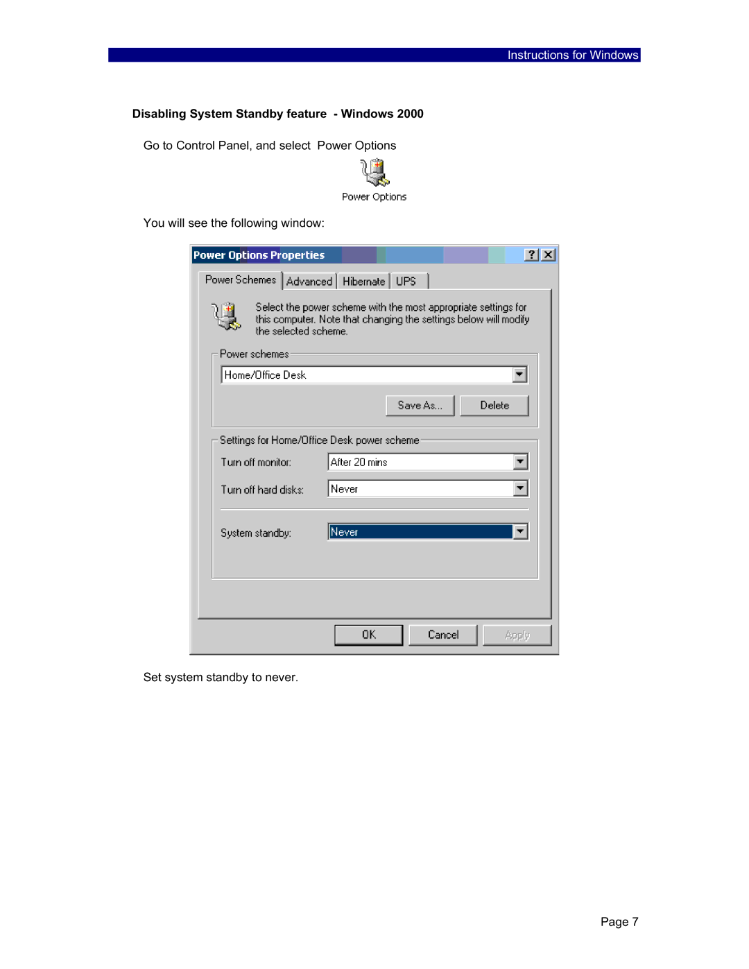 PowerFile C200S, C200 Studio, R200 manual Disabling System Standby feature Windows 