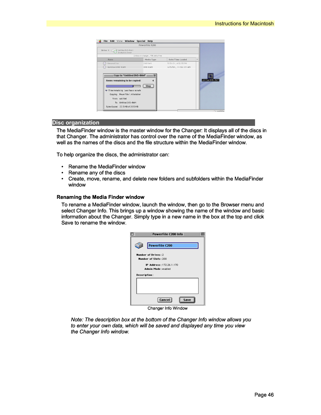PowerFile C200S, C200 Studio, R200 manual Renaming the Media Finder window 