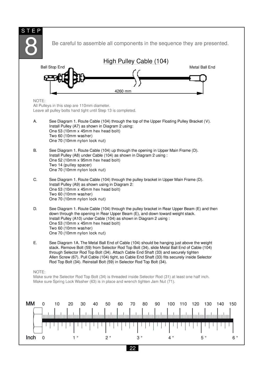 Powerline P2X manual High Pulley Cable 