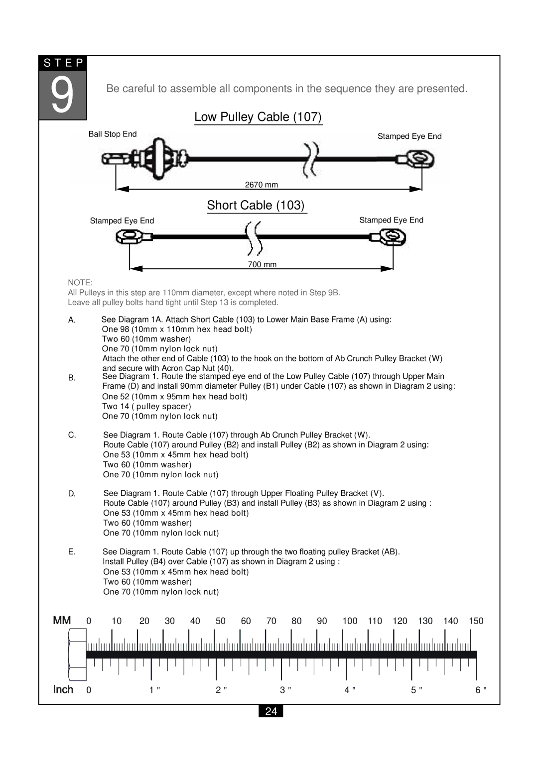 Powerline P2X manual Low Pulley Cable 