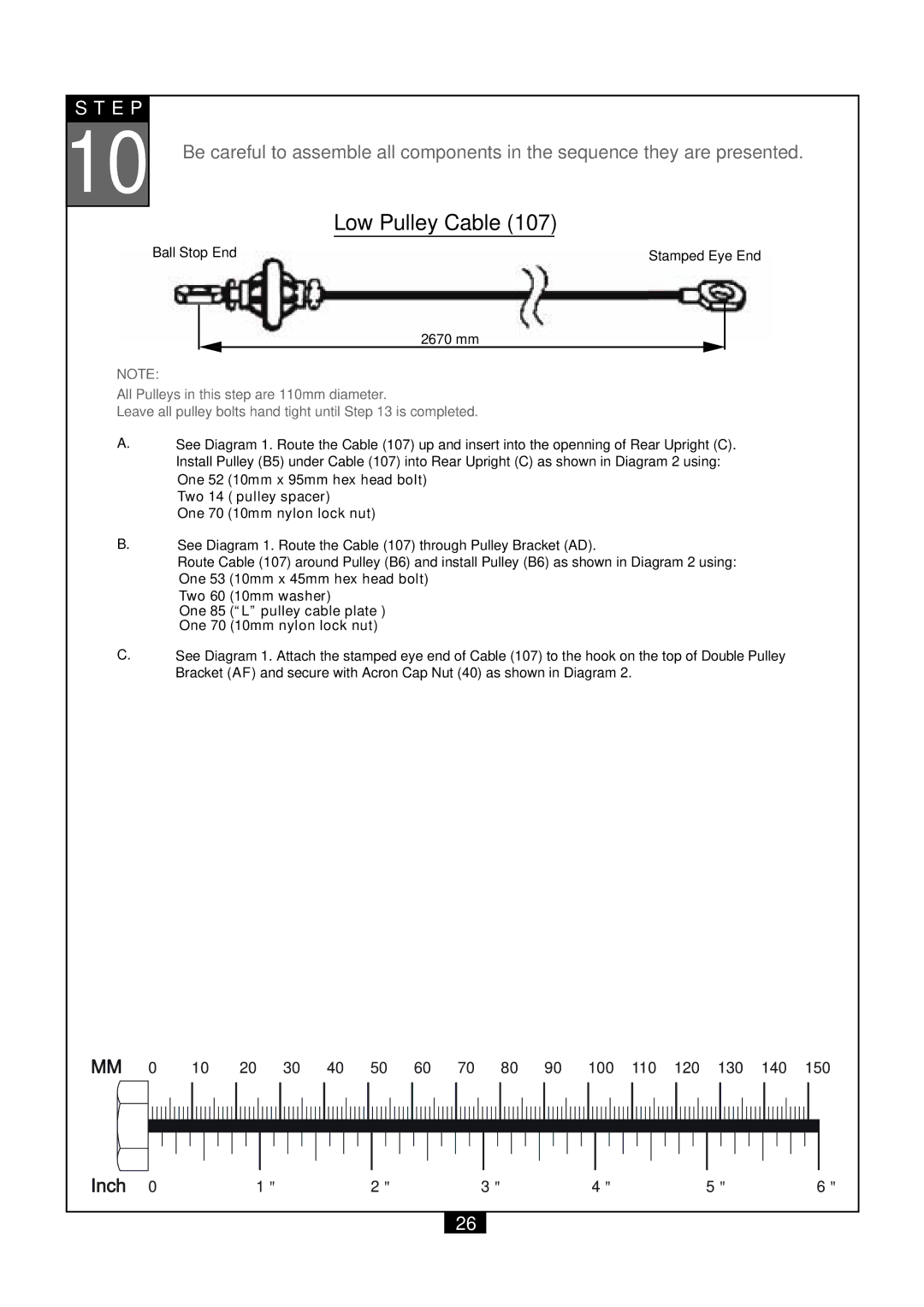 Powerline P2X manual Low Pulley Cable 