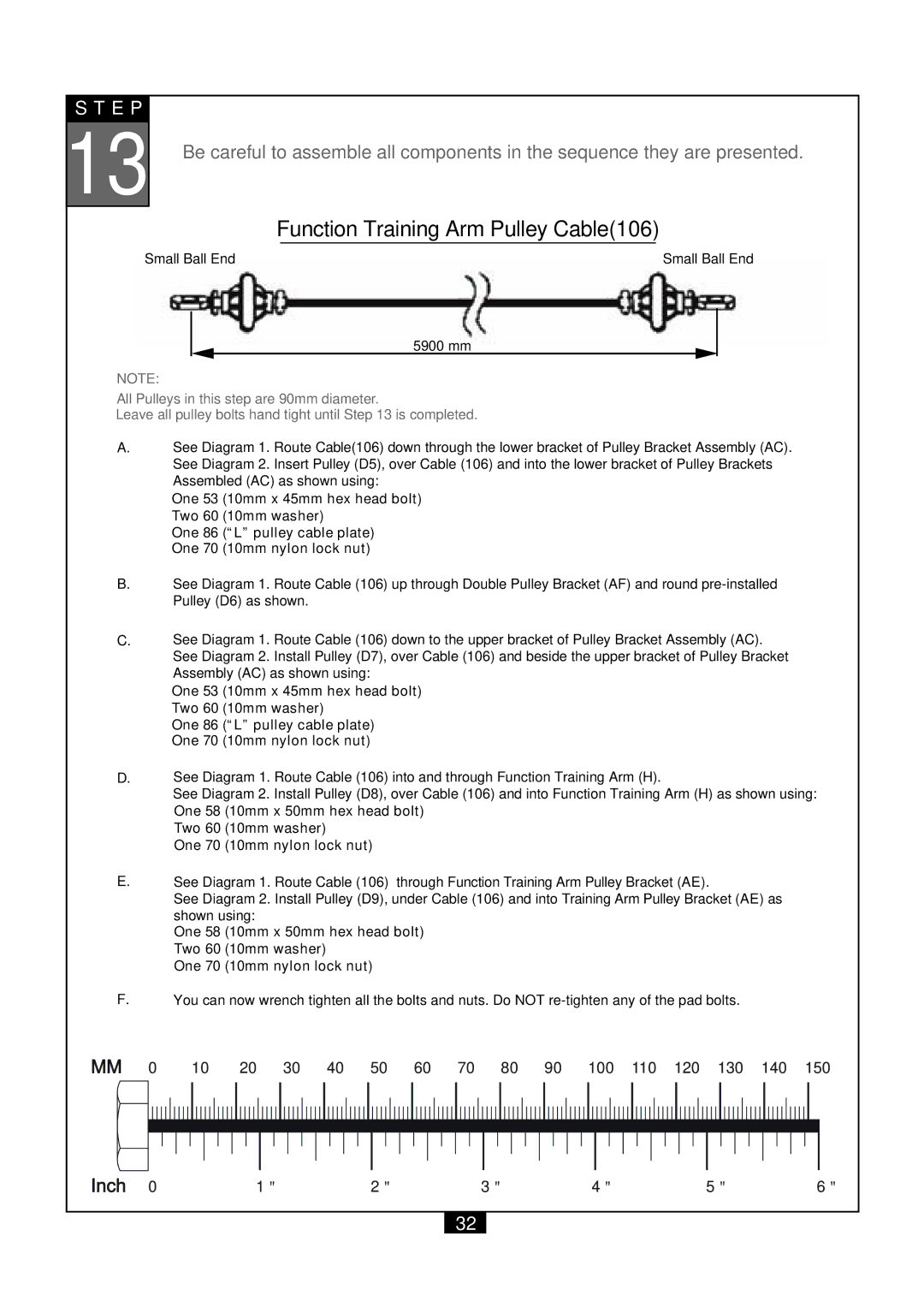 Powerline P2X manual Function Training Arm Pulley Cable106 