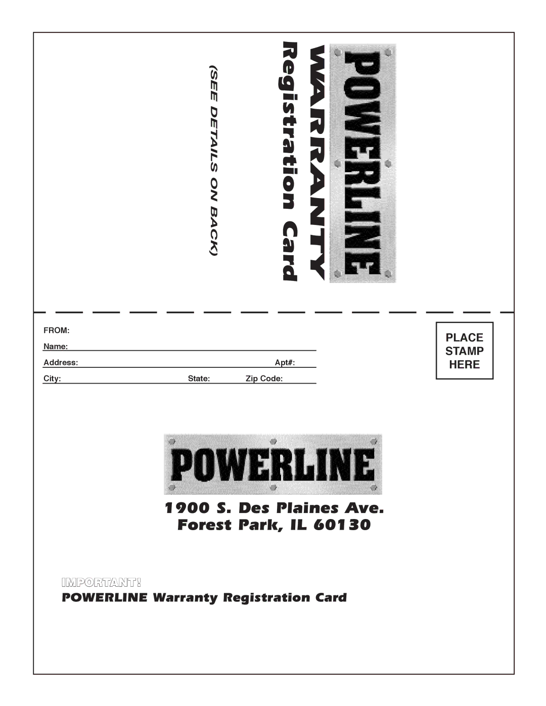 Powerline P2X manual Place Stamp Here 