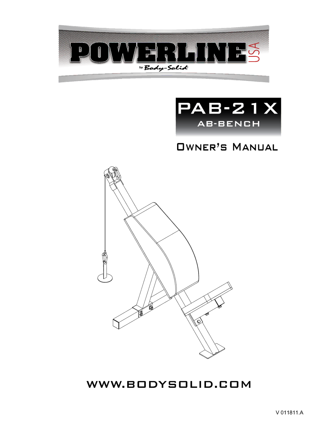 Powerline powerline ab-bench manual PAB-21X, Ab-Bench 