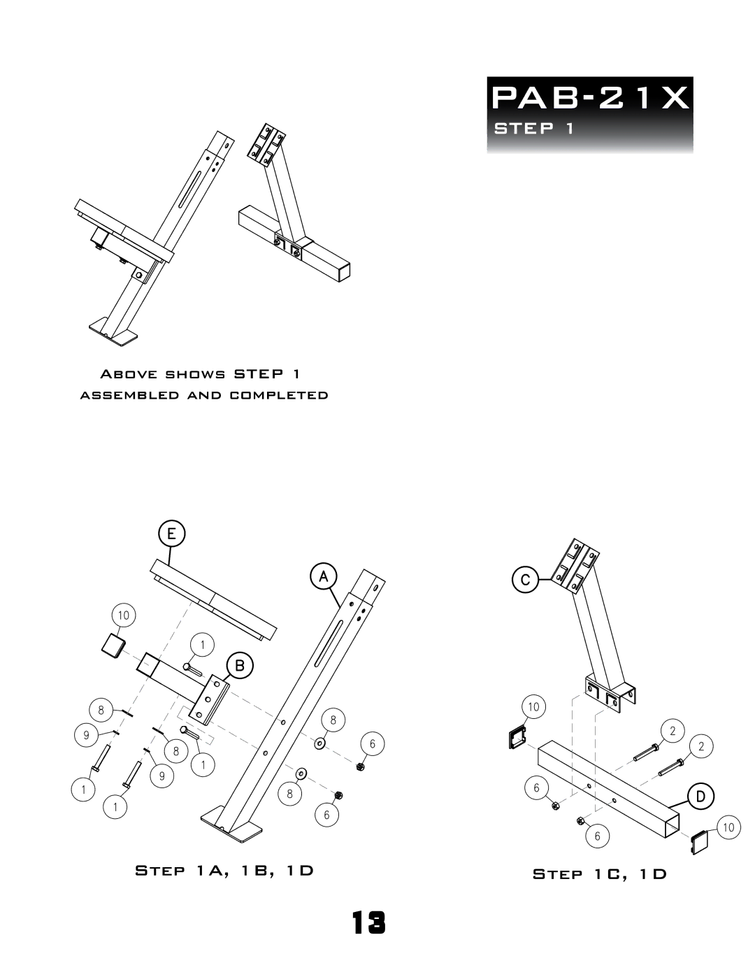 Powerline powerline ab-bench manual 1B, 1D 