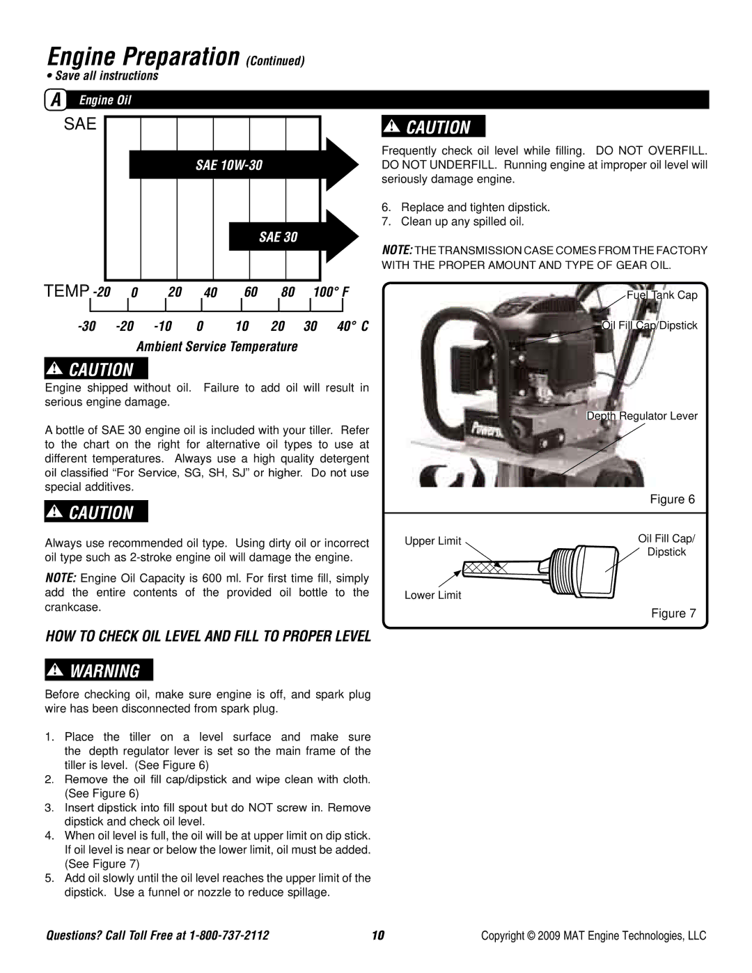 Powermate P-FTT-160MD-[E] specifications Engine Preparation, Engine Oil 