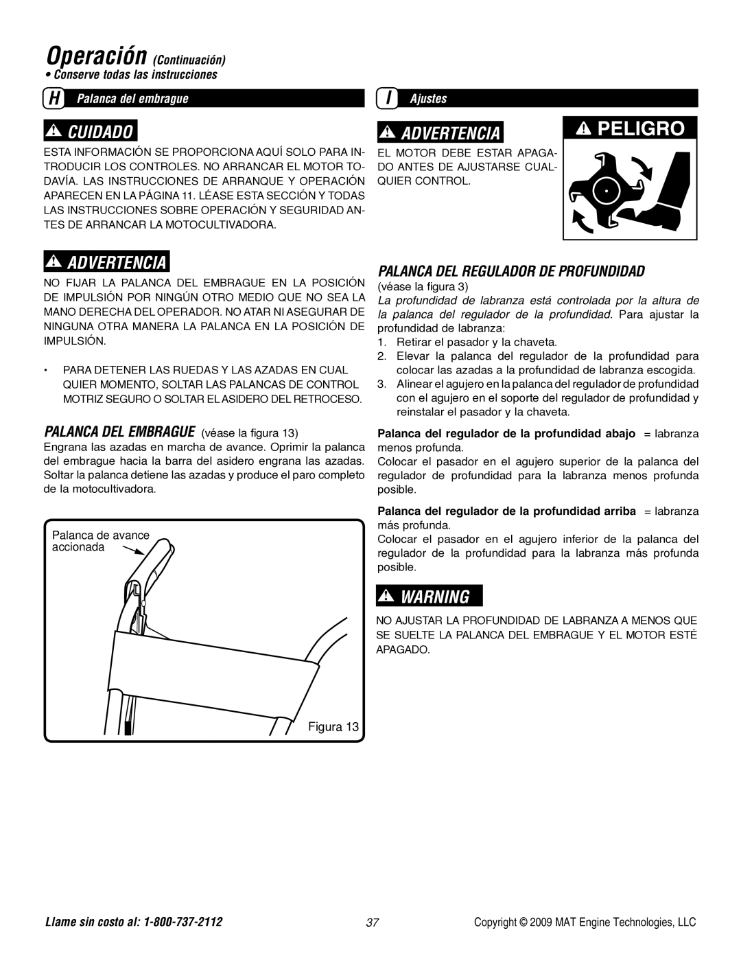 Powermate P-FTT-160MD-[E] Palanca DEL Embrague véase la figura, Palanca DEL Regulador DE Profundidad, Palanca del embrague 