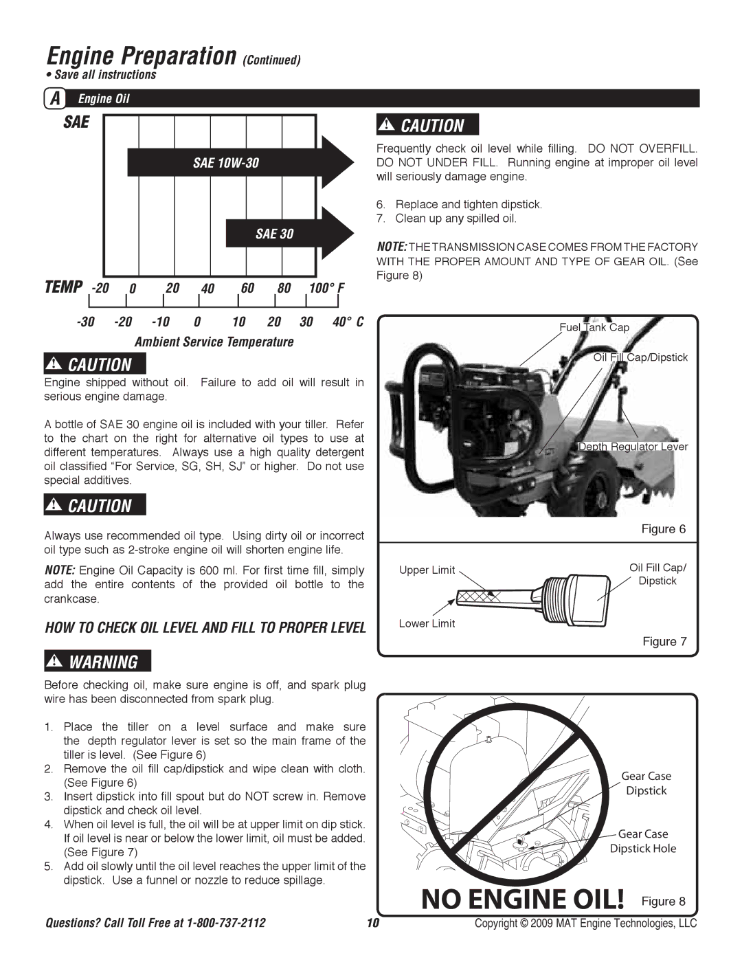 Powermate P-RTT-196MD-[E] specifications Engine Preparation, Engine Oil 