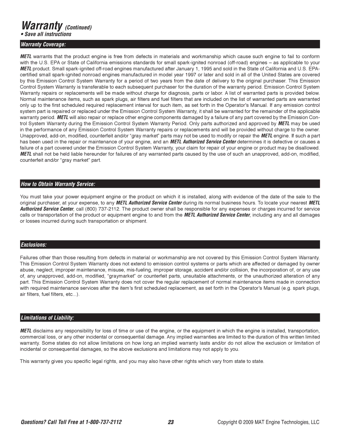 Powermate P-RTT-196MD-[E] Warranty Coverage, How to Obtain Warranty Service, Exclusions, Limitations of Liability 