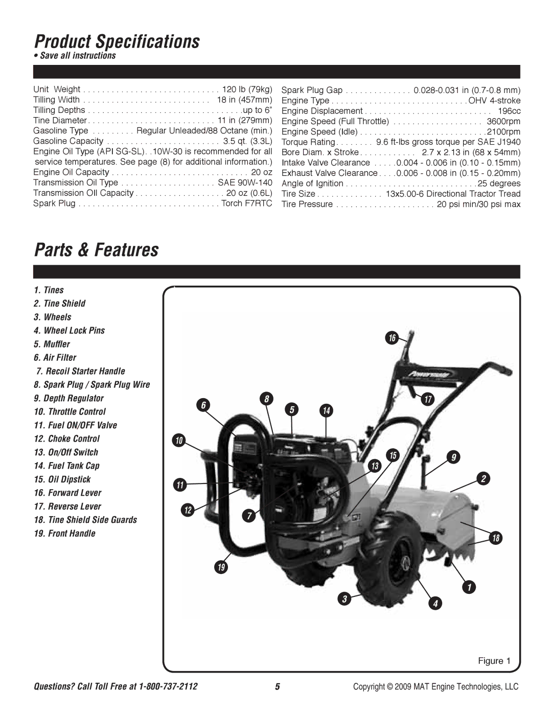 Powermate P-RTT-196MD-[E] specifications Product Specifications, Parts & Features 