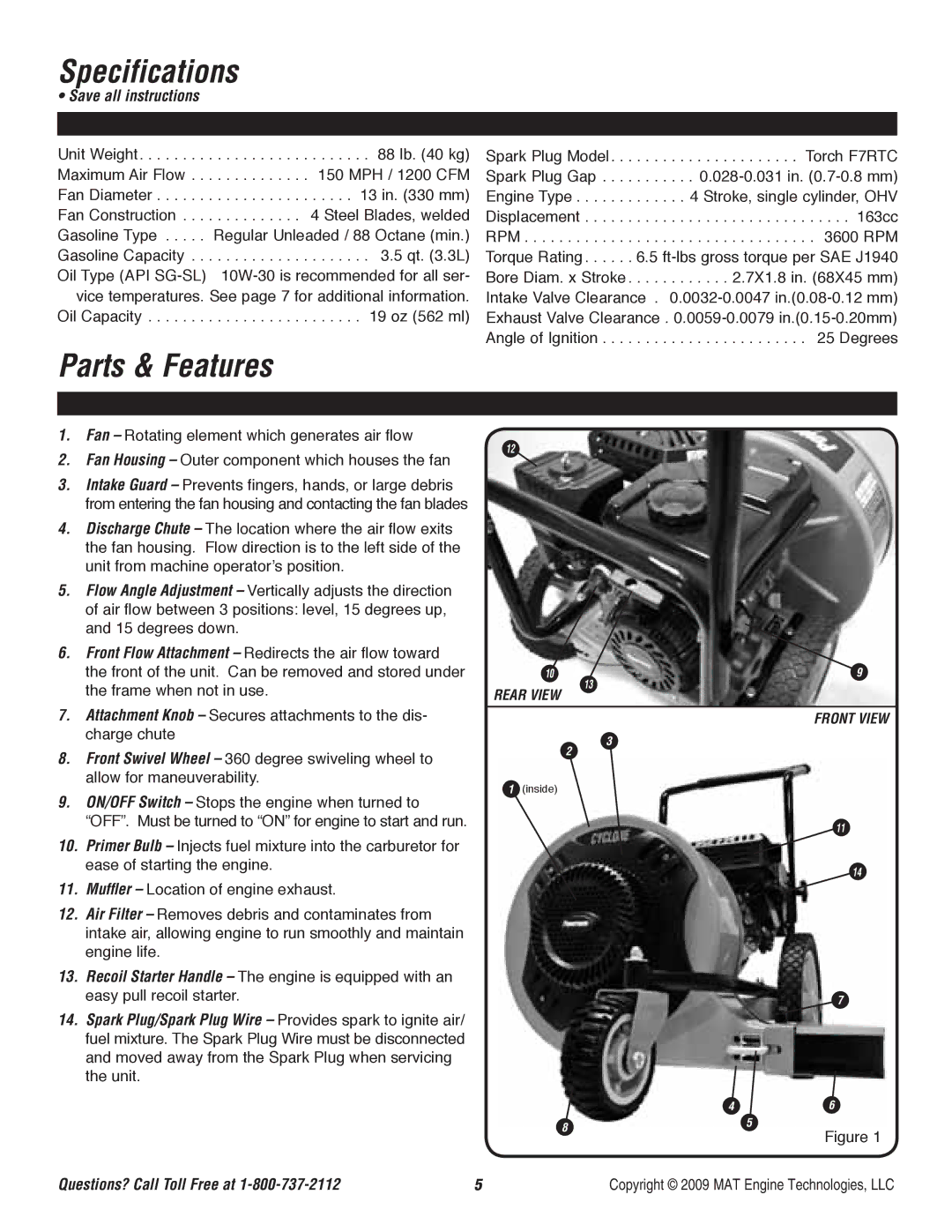 Powermate P-WB-163150-[E] specifications Specifications, Parts & Features 