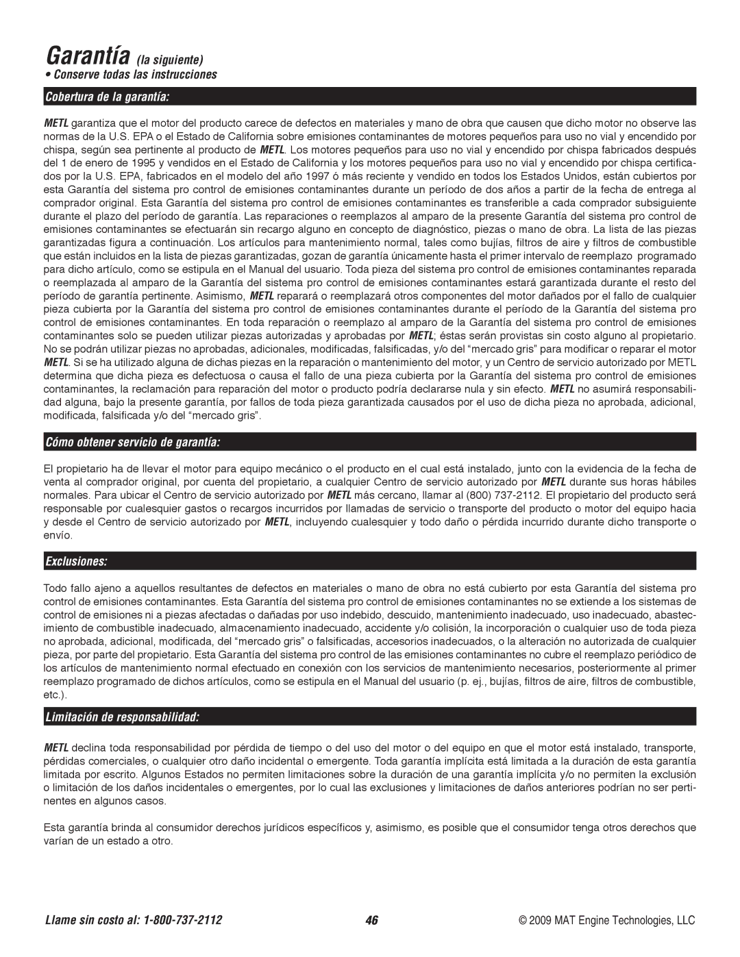 Powermate P-WFT-16022 specifications Cobertura de la garantía, Cómo obtener servicio de garantía, Exclusiones 