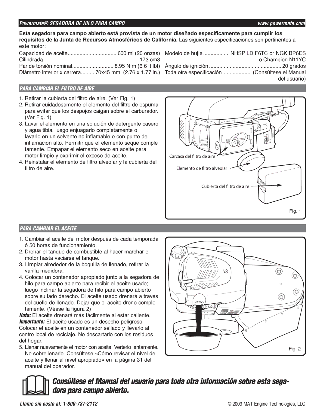 Powermate P-WFT-16022 specifications Para Cambiar EL Filtro DE Aire 