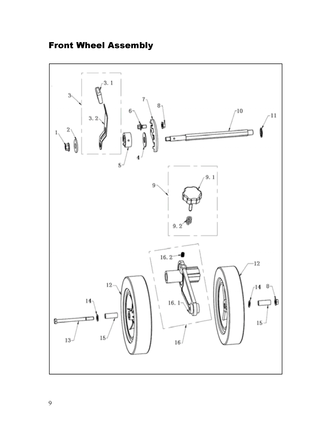 Powermate P-WLE-1639-[E] manual Front Wheel Assembly 