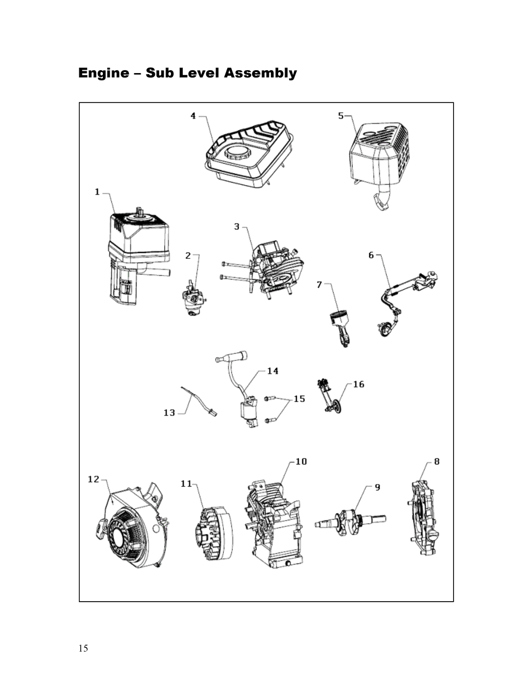 Powermate P-WLE-1639-[E] manual Engine Sub Level Assembly 