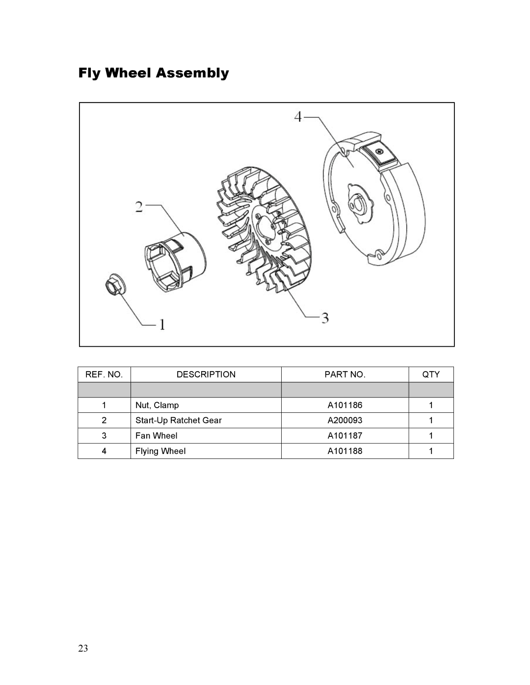 Powermate P-WLE-1639-[E] manual Fly Wheel Assembly 