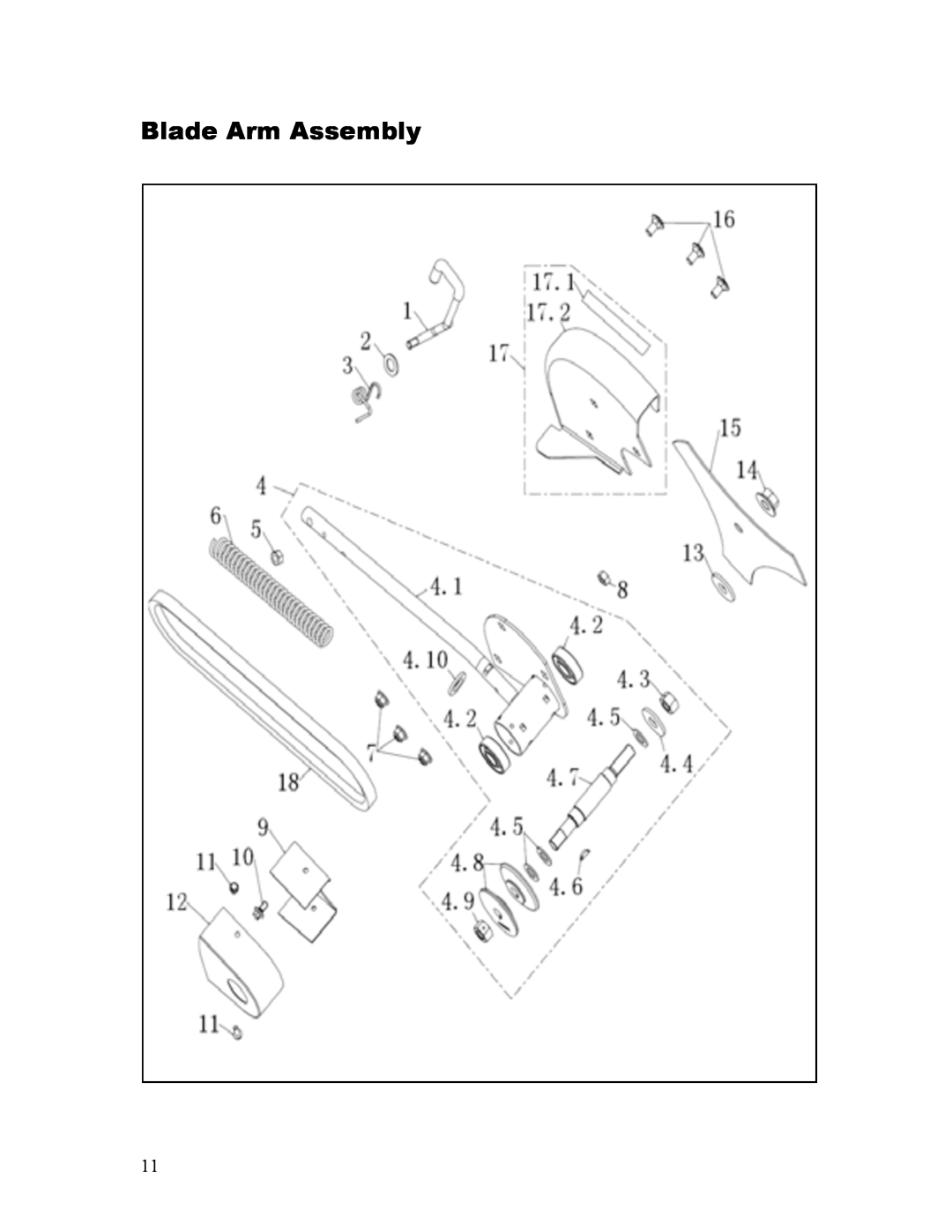Powermate P-WLE-1639-[E] manual Blade Arm Assembly 